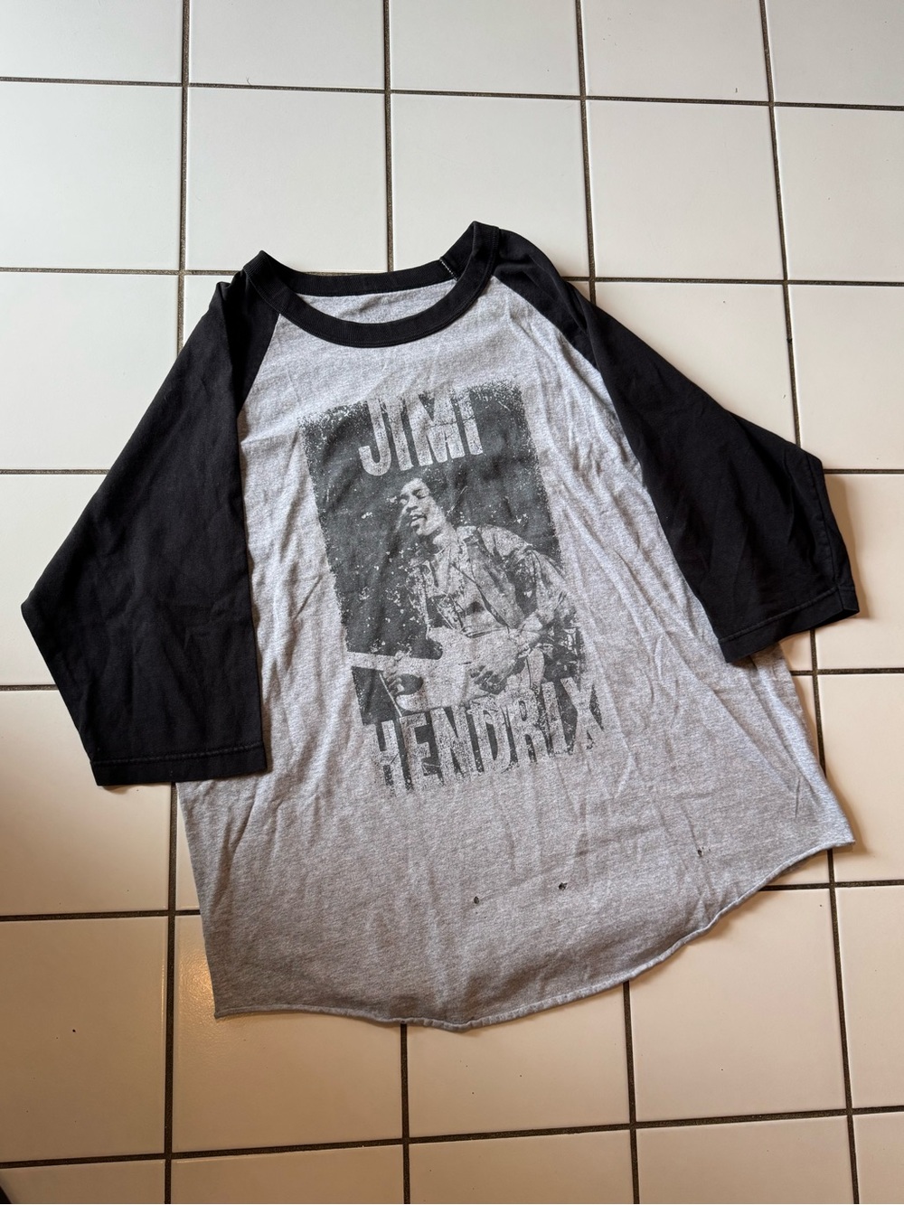 Jimmy Hendrix Ripple Junction Baseball Tee Shirt Gray Black Holes Size XL